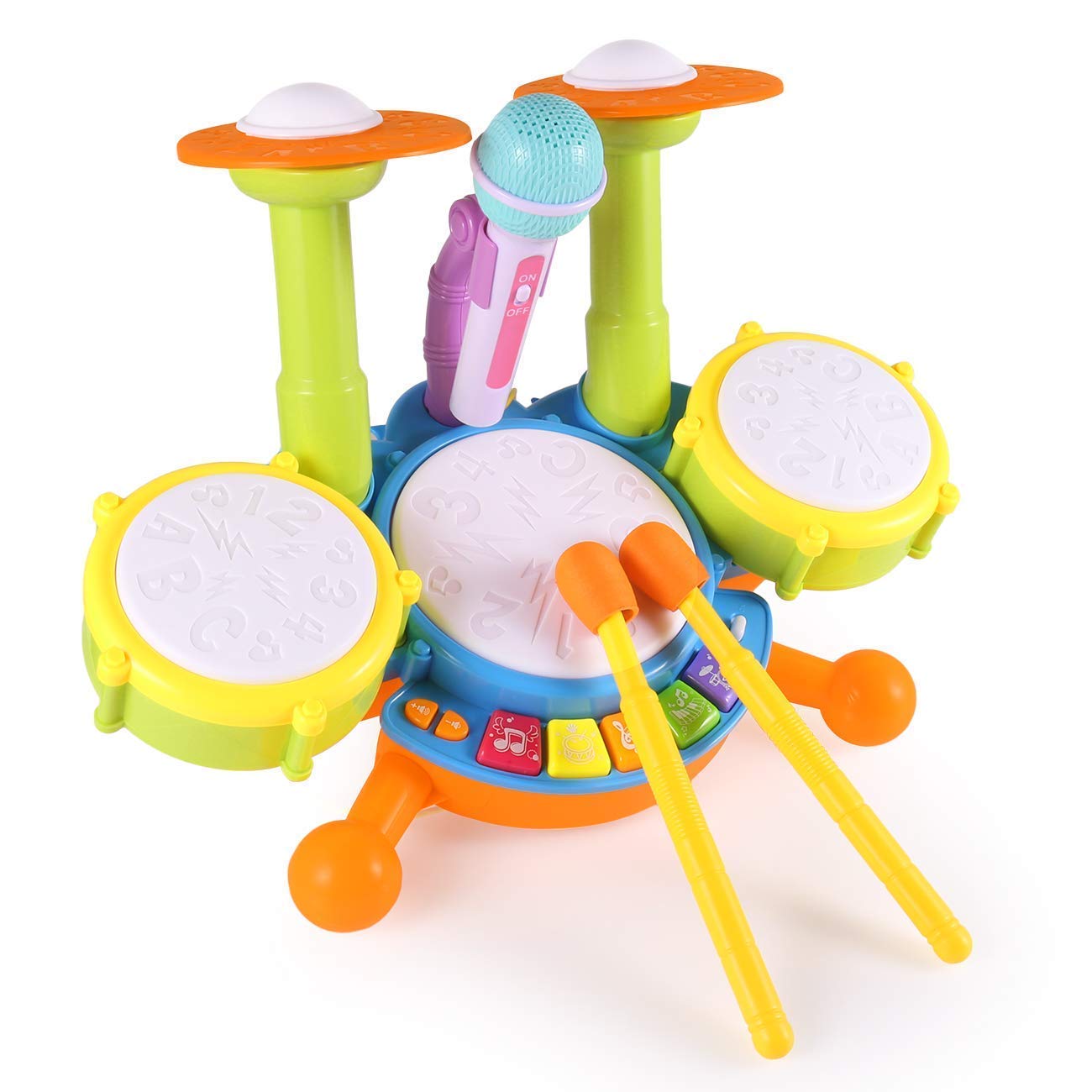 Drum Set for Toddlers with microphone