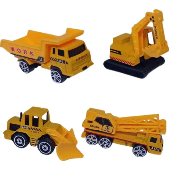 kit 4 Caminhão Trator Construção Construido uma Cidade