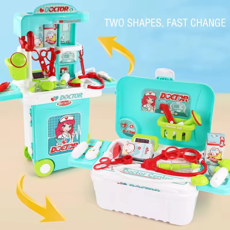 2 In 1 Doctor Nurse Medical Box With Suitcase