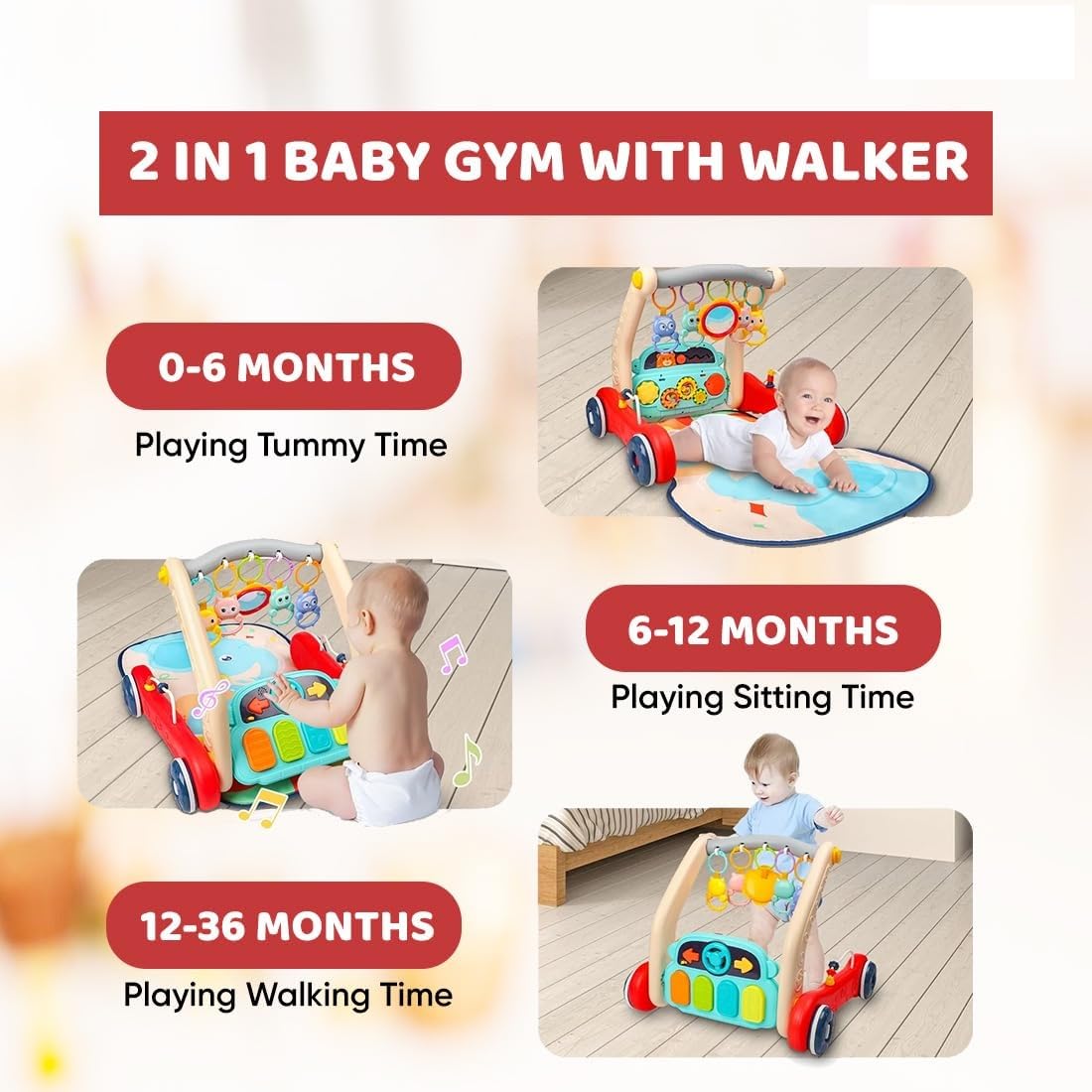 2 in 1 Musical Baby Play Gym