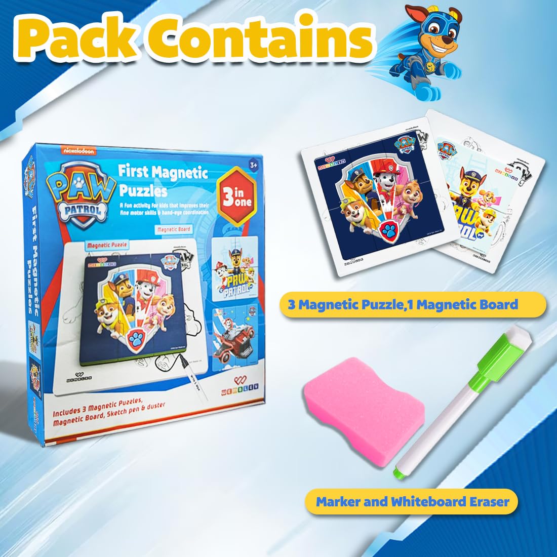 my First 3 in 1 Jigsaw Magnetic Puzzle (PAW PATROL)