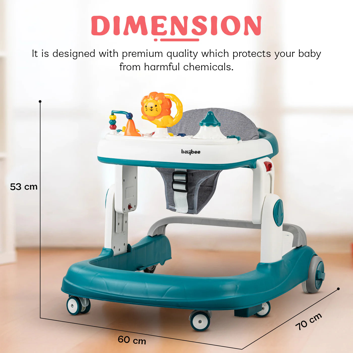 Astro Walker With 3 Adjustable Height and Musical Toy (GREEN)