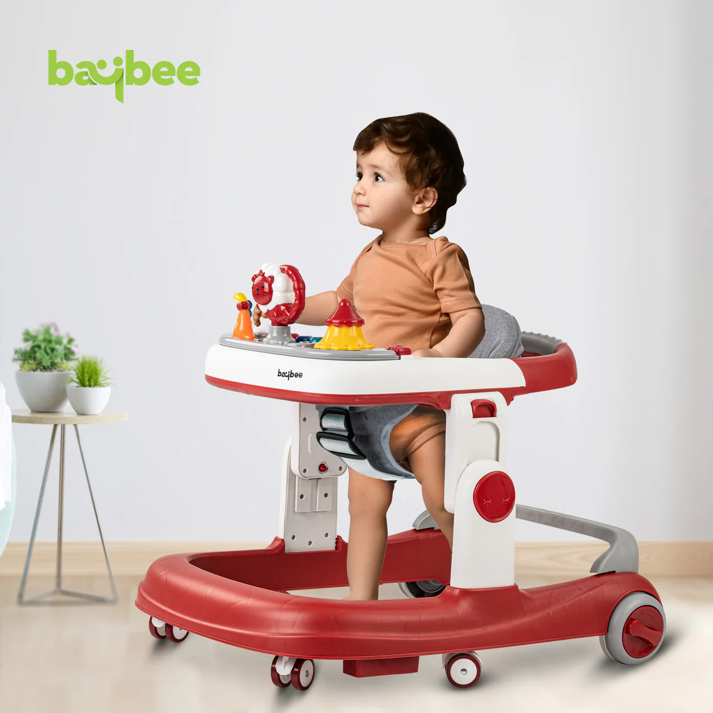 Astro Walker With 3 Adjustable Height and Musical Toy (RED)