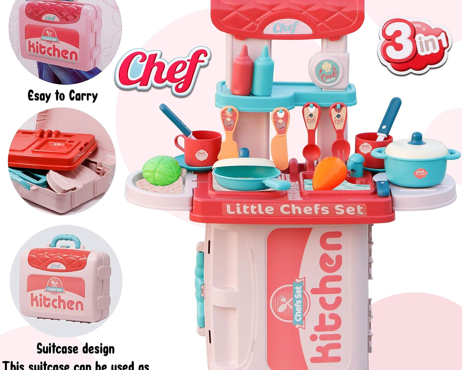 3 in 1 Kitchen Suitcase for Kids