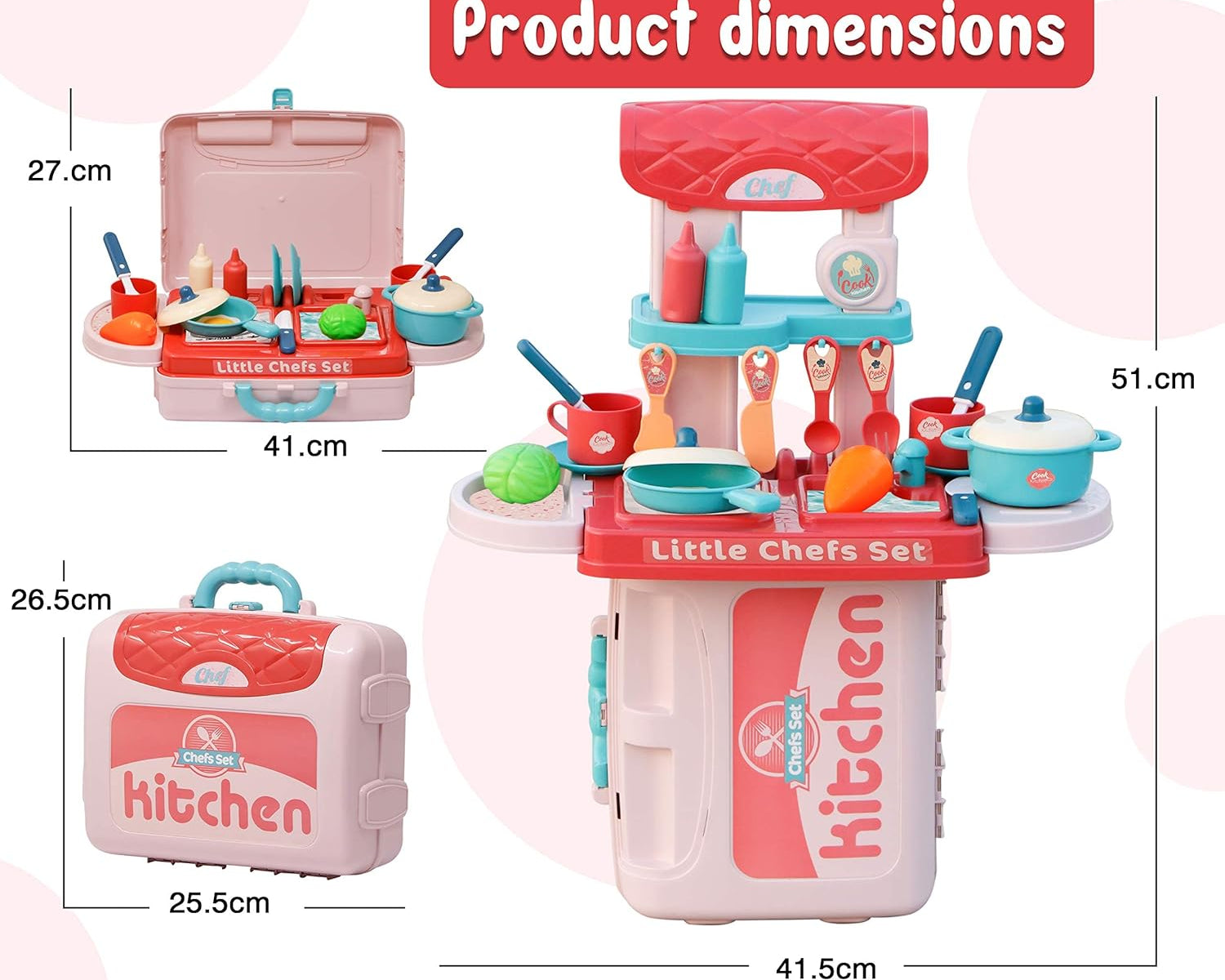 3 in 1 Kitchen Suitcase for Kids