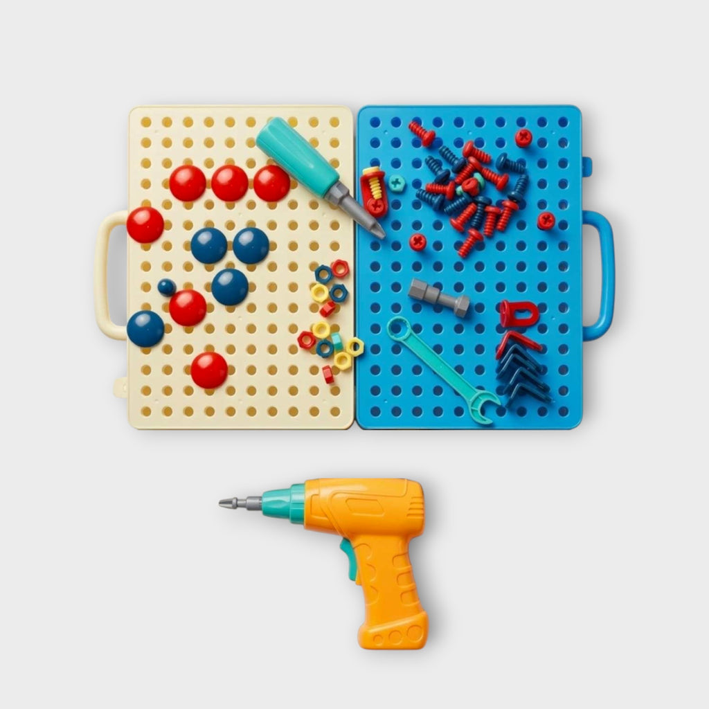 Kids Educational Electric Drill Building Tool Set with 234 Piece DIY Construction Blocks Screwdriver Play Kit for Creative Learning Hands On Activities and Skill Development