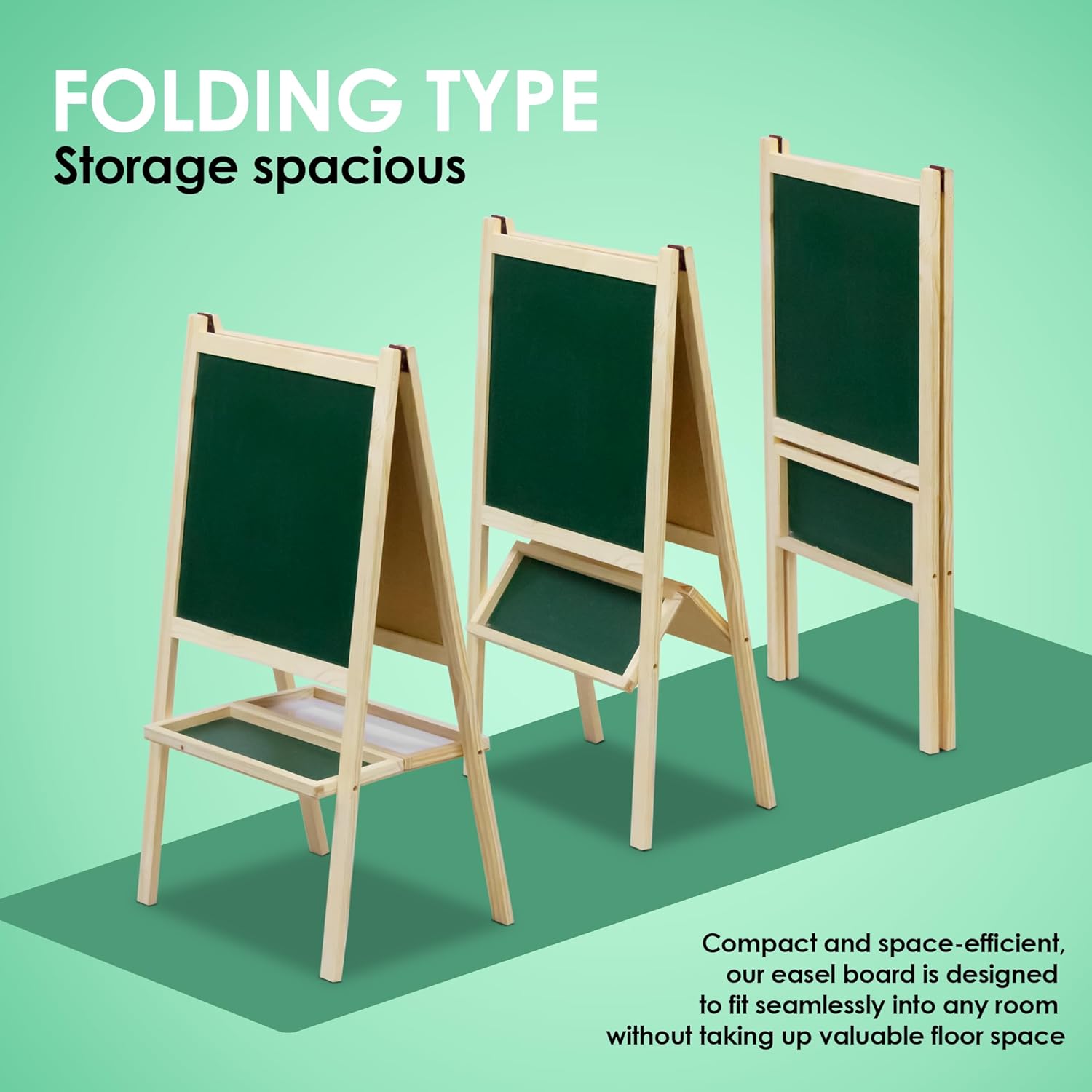 2 in 1 Wooden White Dry Erase Easel Board