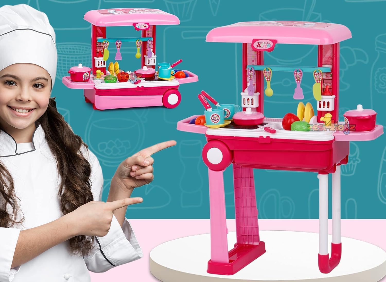 Kitchen Set 2 in 1 Trolley