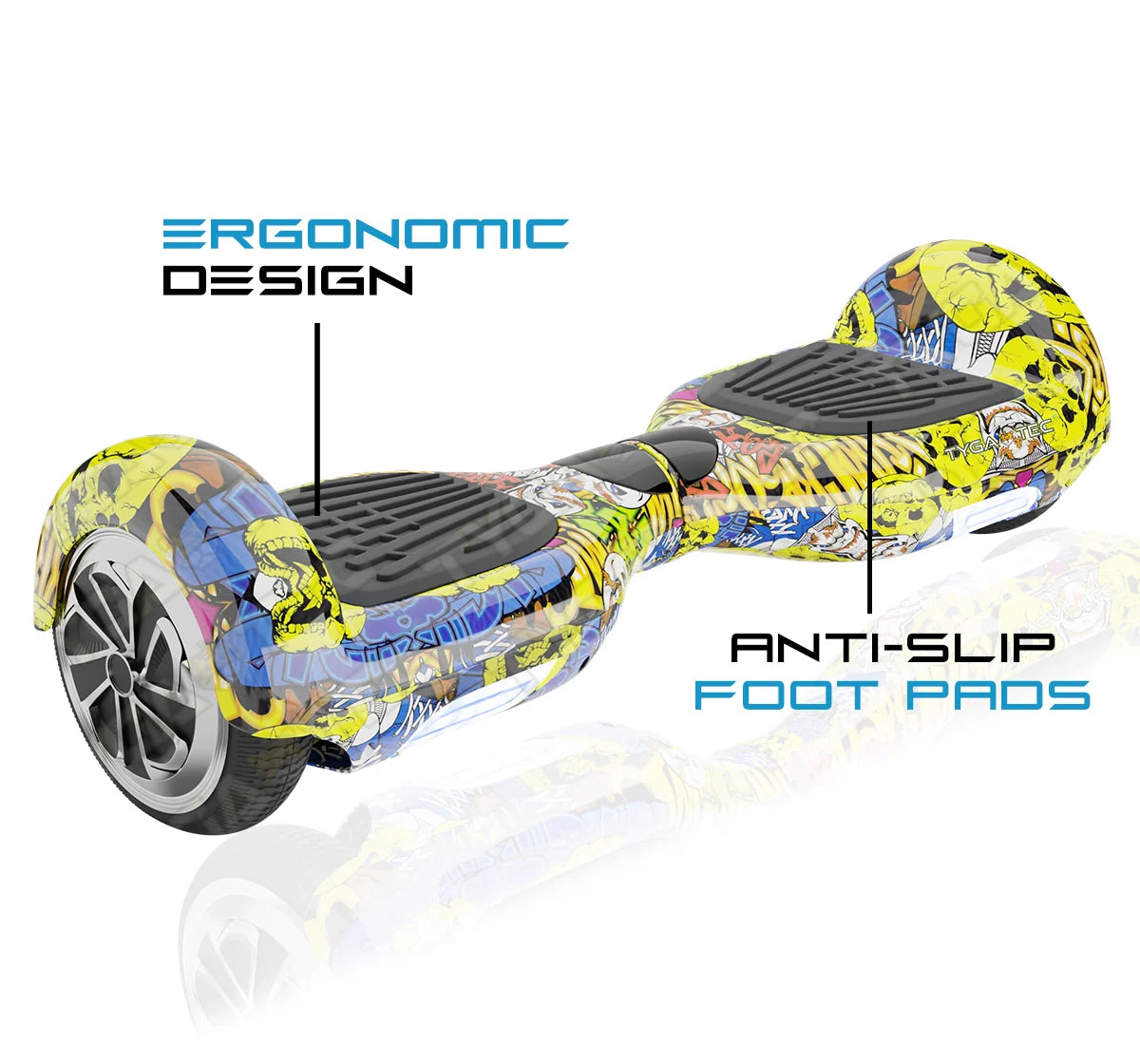 TYGATEC T1 ECO - Self Balancing Electric Hoverboard (Edhardy Color)