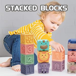 12PCS Soft Stacking Building Blocks