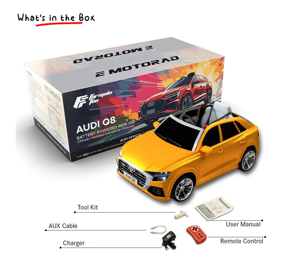 Audi Q8 Ride on Car (Orange)
