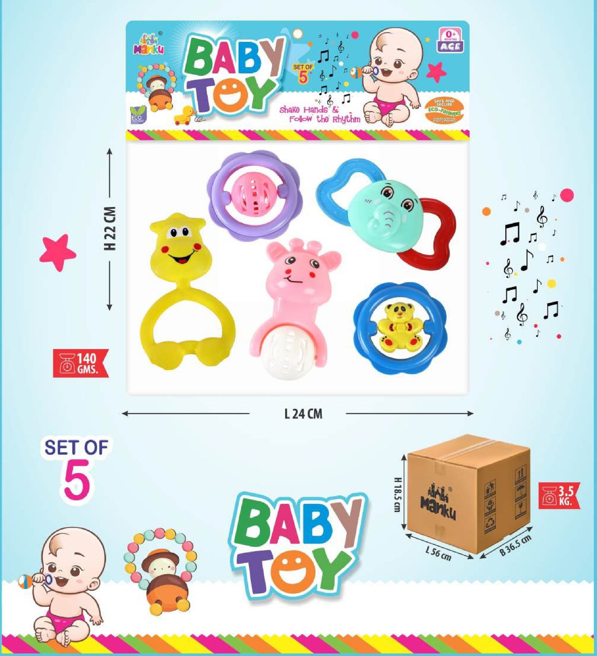 MANKU BABY PARRLE  5 PC