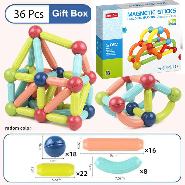 Magnetic Balls and Rods Set Building Sticks Blocks (36 pcs)