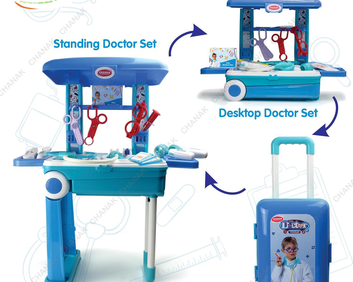 Premium Doctor Set With Pull & Push Trolley
