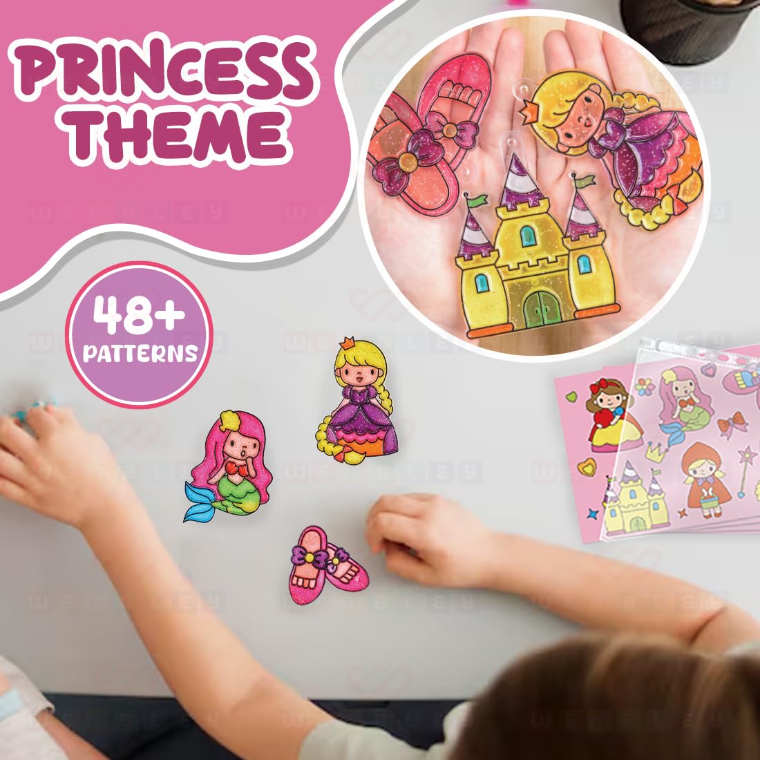 Wembley 2 in 1 Window & Sticky Art Princess Theme