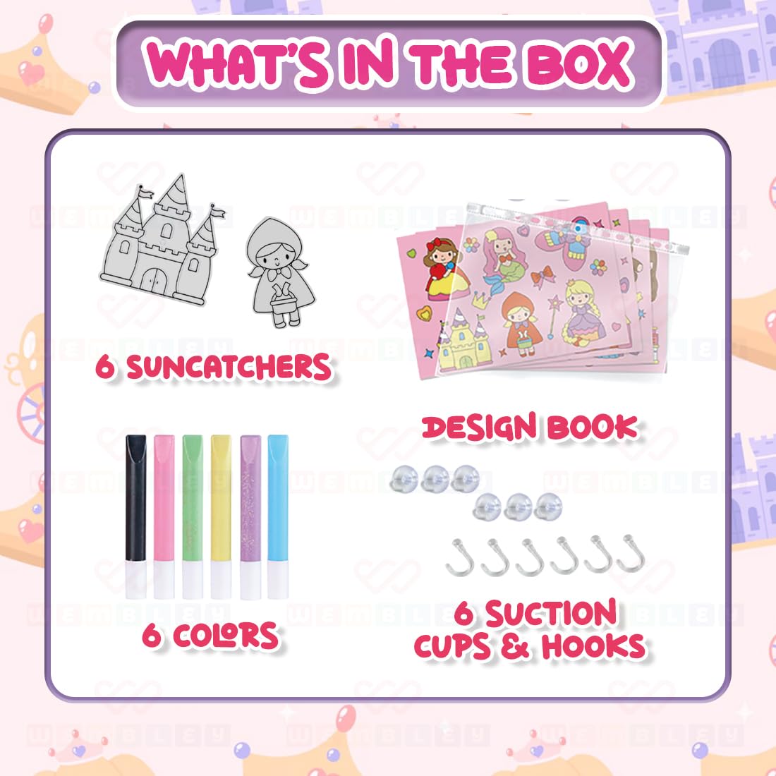 Wembley 2 in 1 Window & Sticky Art Princess Theme