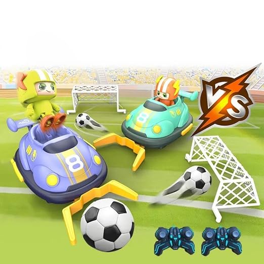 2.4G Football Match RC Bumper Car Toy Set with 2 Remote Control Cars, 2 Player Battle Soccer Game