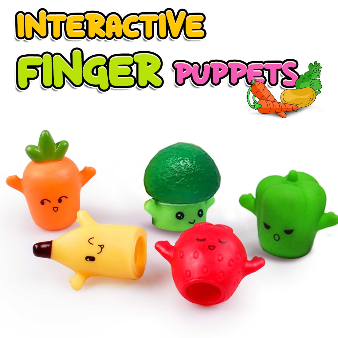 5Pc Finger Puppets for Kids(Fruits & Veggies)