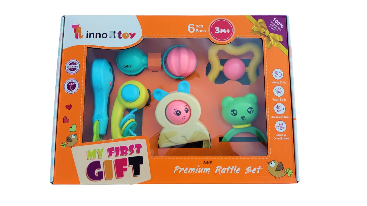 6 Pcs Premium Rattle Set Toys