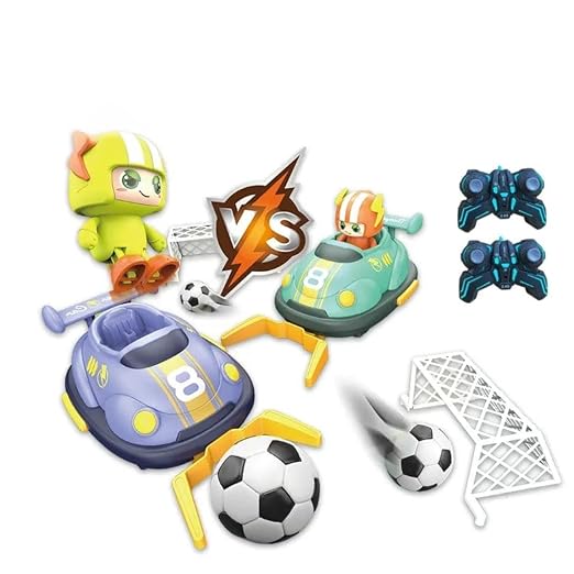2.4G Football Match RC Bumper Car Toy Set with 2 Remote Control Cars, 2 Player Battle Soccer Game