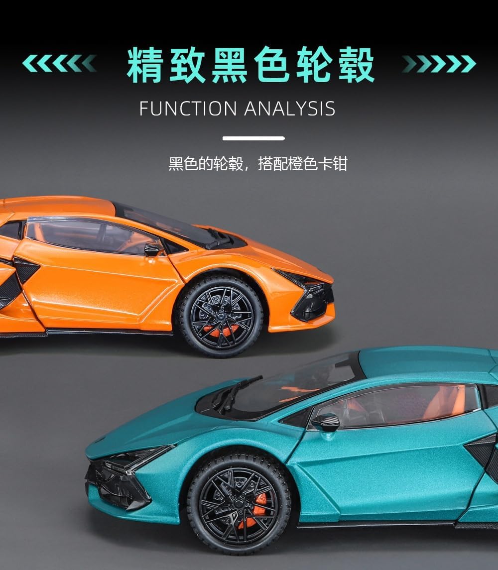 Lamborghini Revuelto Alloy Model Sound & Light Pull Back Toy (Green)