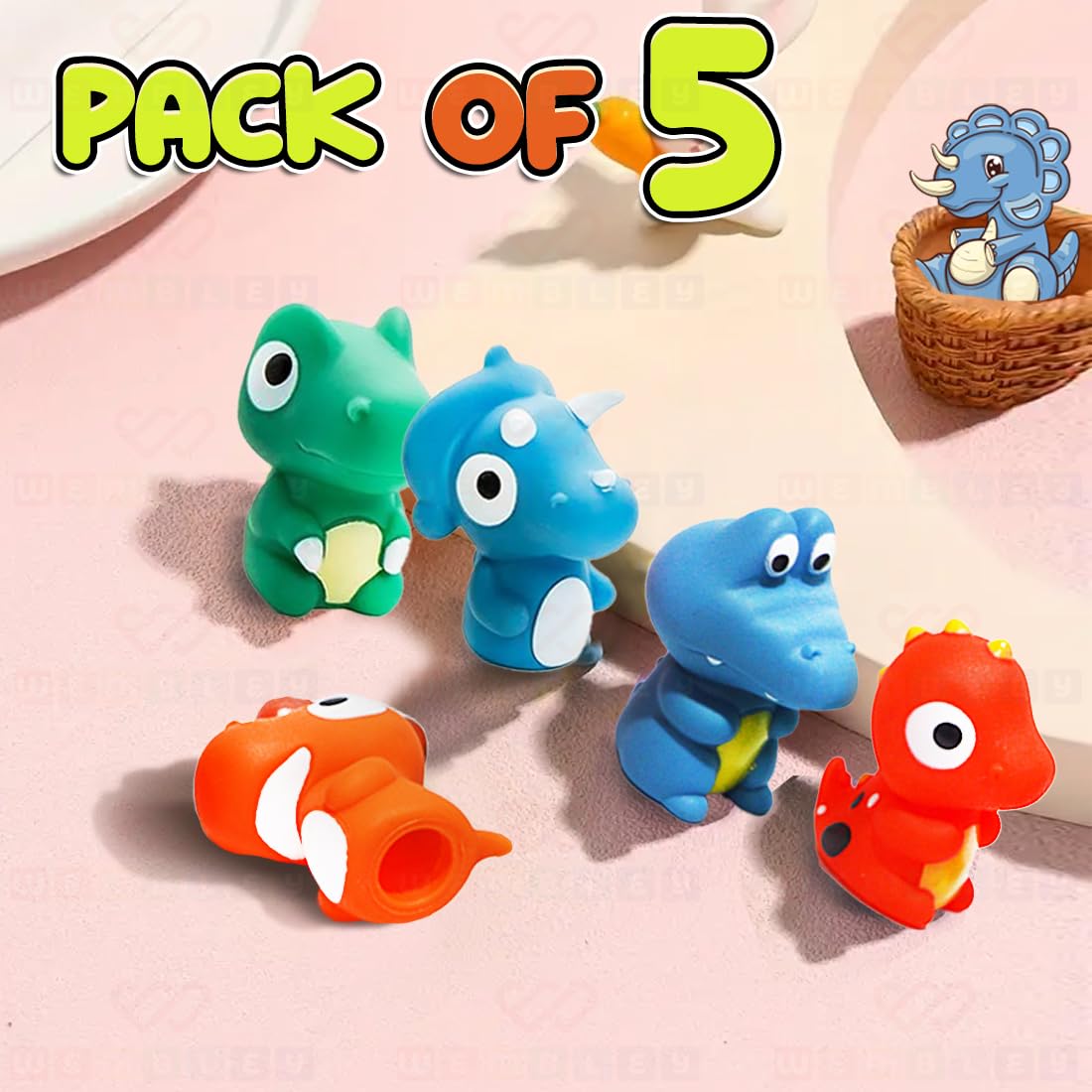 5 Pcs Dino Finger Puppet Toy
