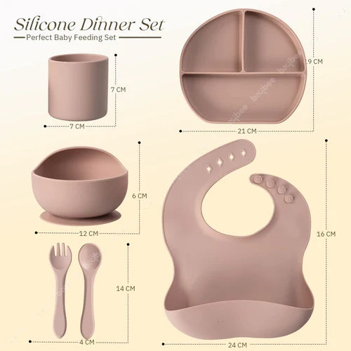 Silicone Baby Feeding Solid Set Of 6 Pcs
