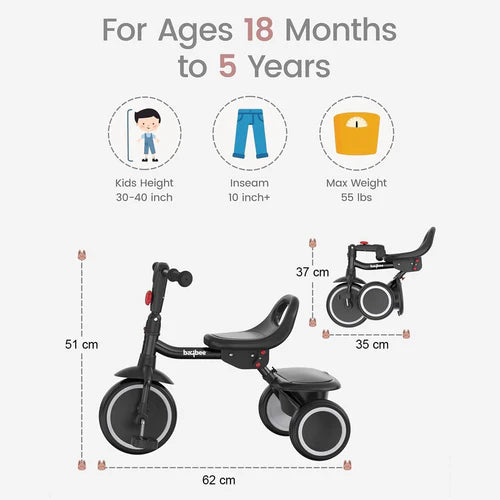 Baby Trycycle Trikidz Black