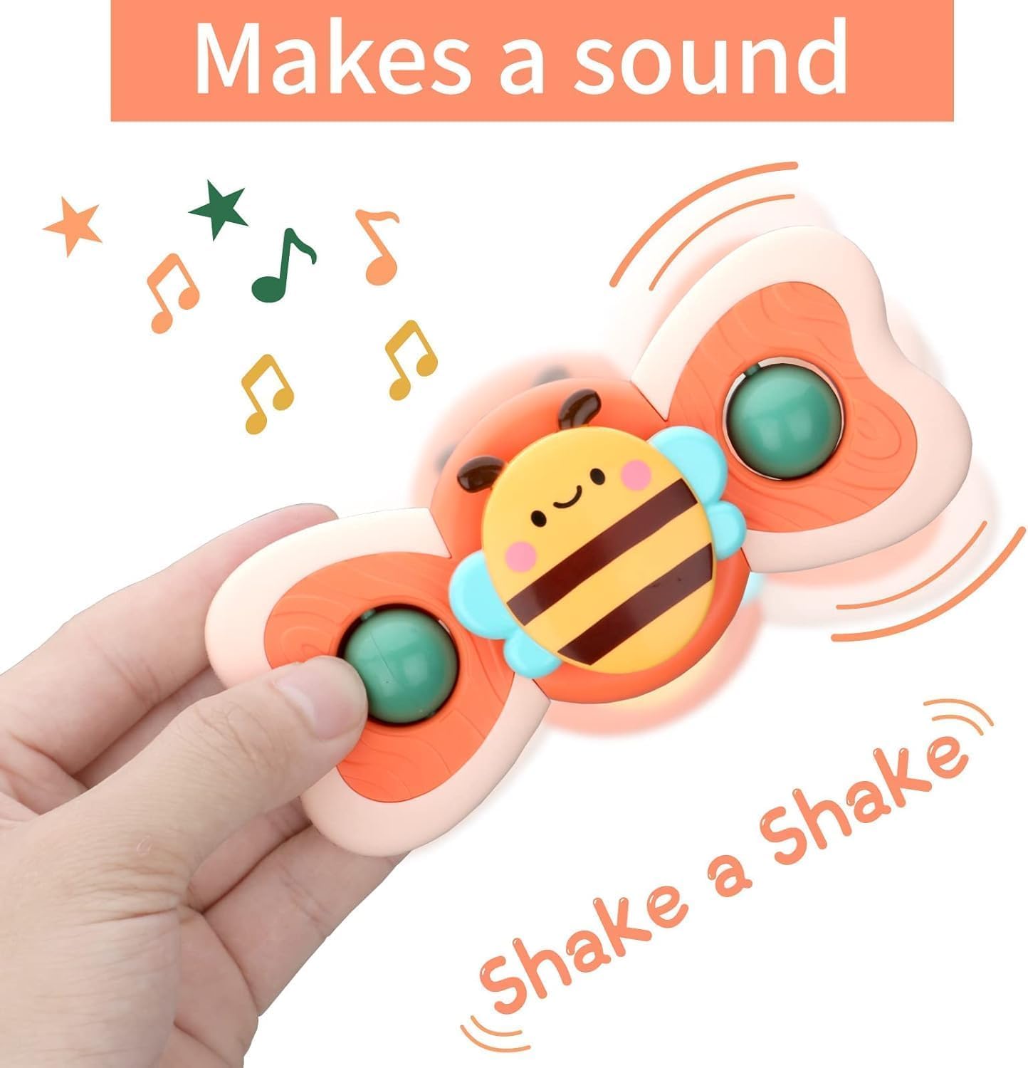 Stick & Spin Set of 3 Suction Cup Colorful bath toy