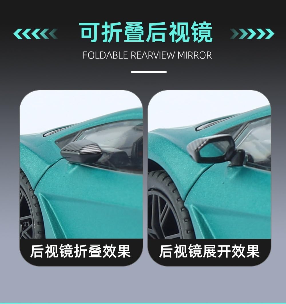 Lamborghini Revuelto Alloy Model Sound & Light Pull Back Toy (Green)