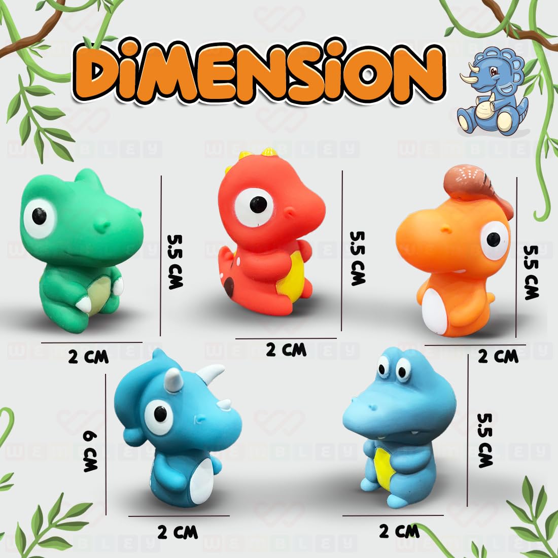 5 Pcs Dino Finger Puppet Toy