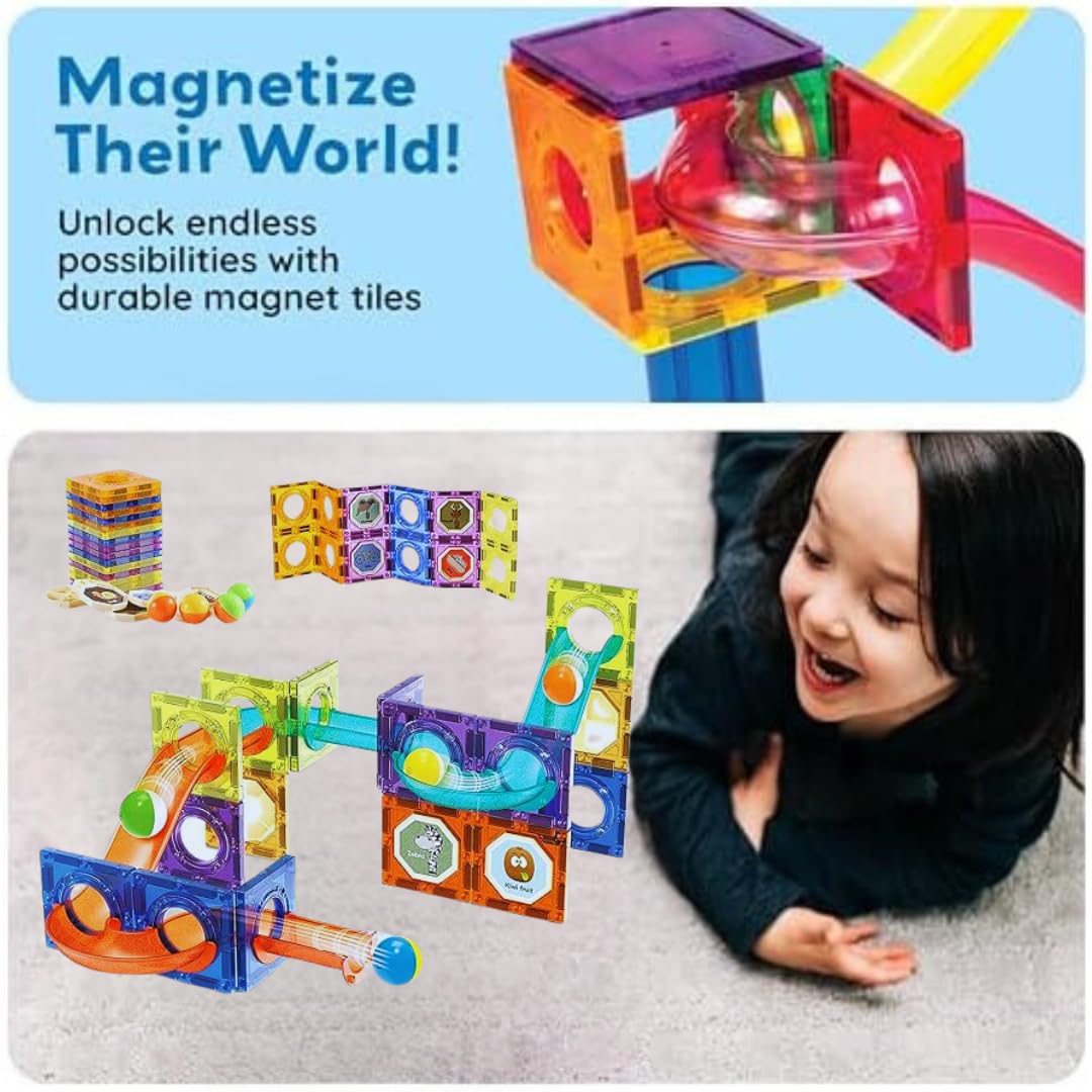 Magnetic Tiles Rolling Ball Building Blocks (100 Pcs)