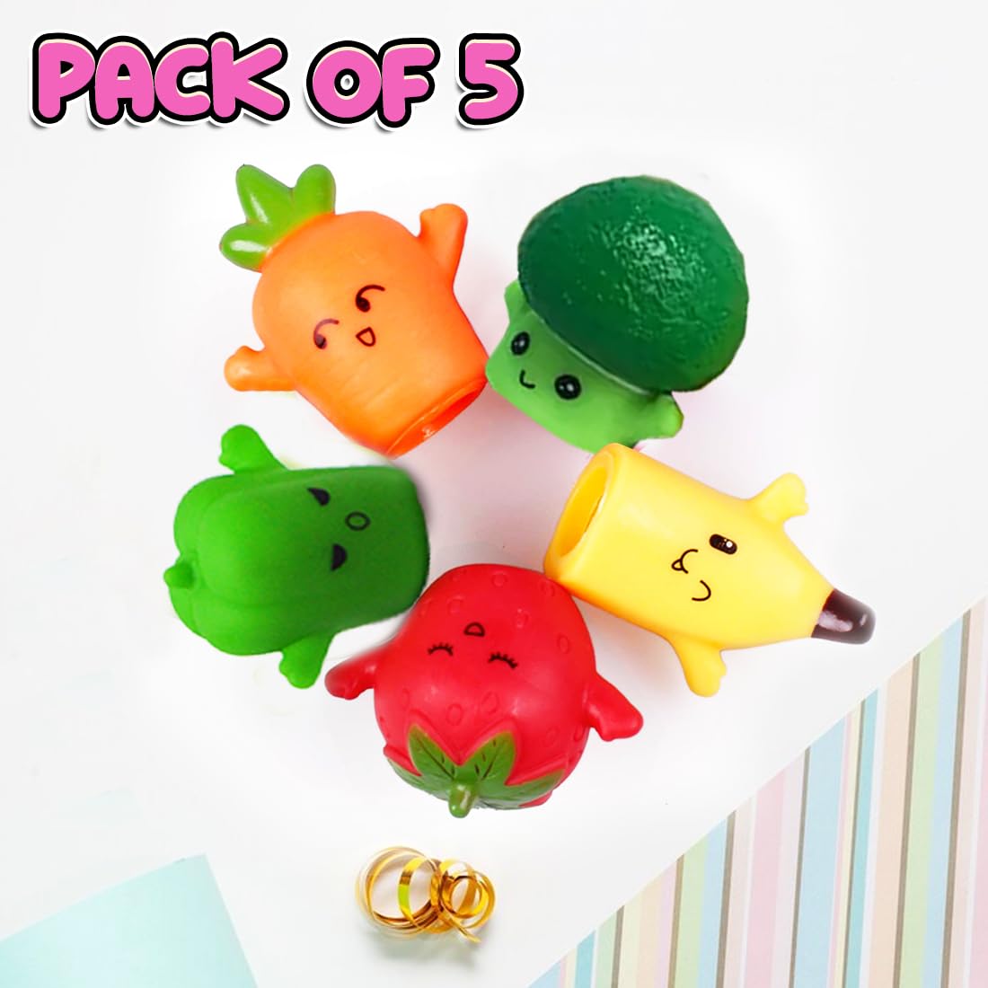 5Pc Finger Puppets for Kids(Fruits & Veggies)