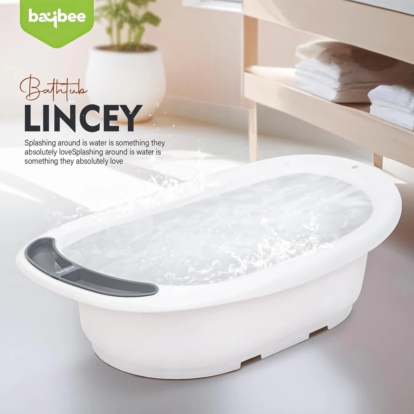 Baybee Lincey Kids Bath Tub (GREY)