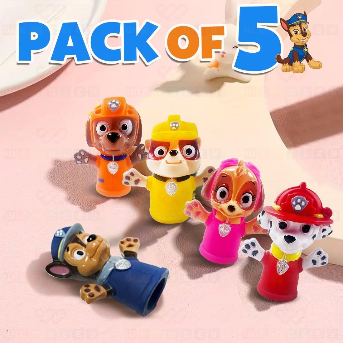 5 Pcs Paw Patrol Finger Puppet Toy