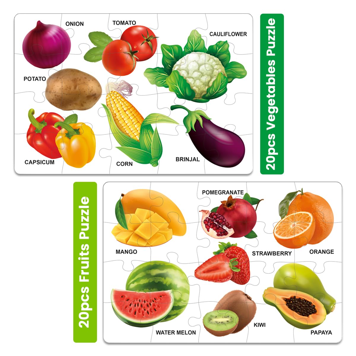 Jigsaw Puzzle Library for Kids | Set of 8 Edu Subjects | 160 Pcs Puzzle