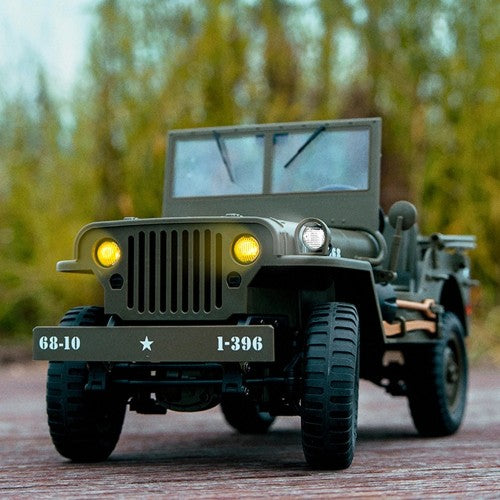 4WD RC Willys Military Truck with Metal Frame & LED Lights
