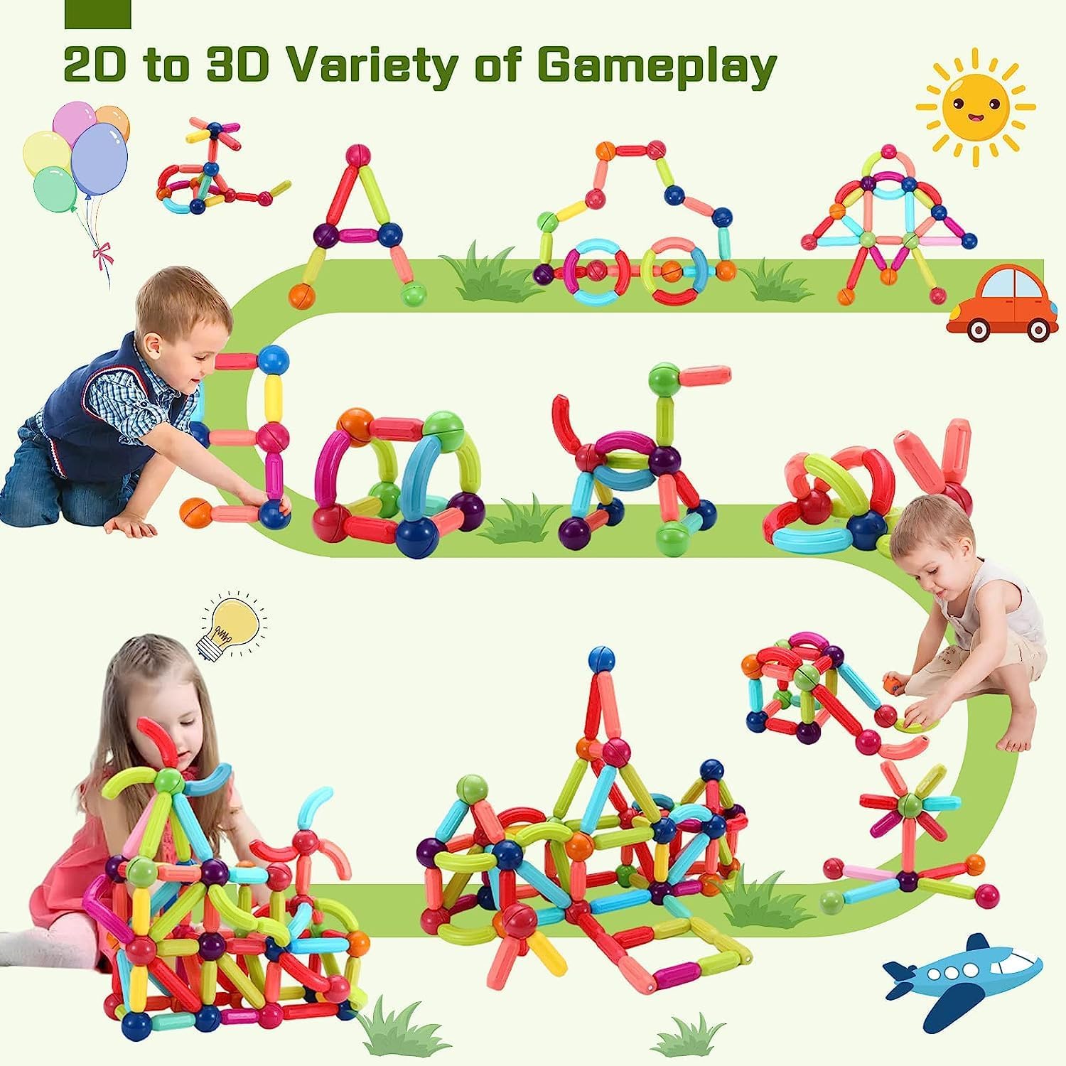 Magnetic Building Stick & Ball Blocks