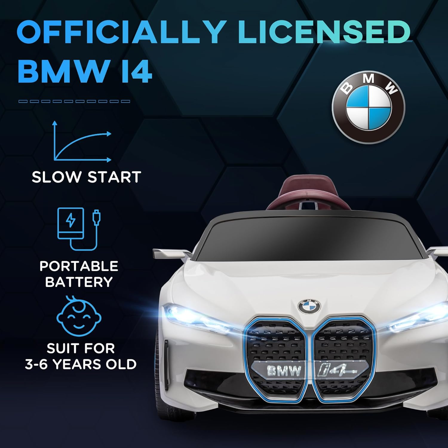 BMW i4 Ride-On Car (White)