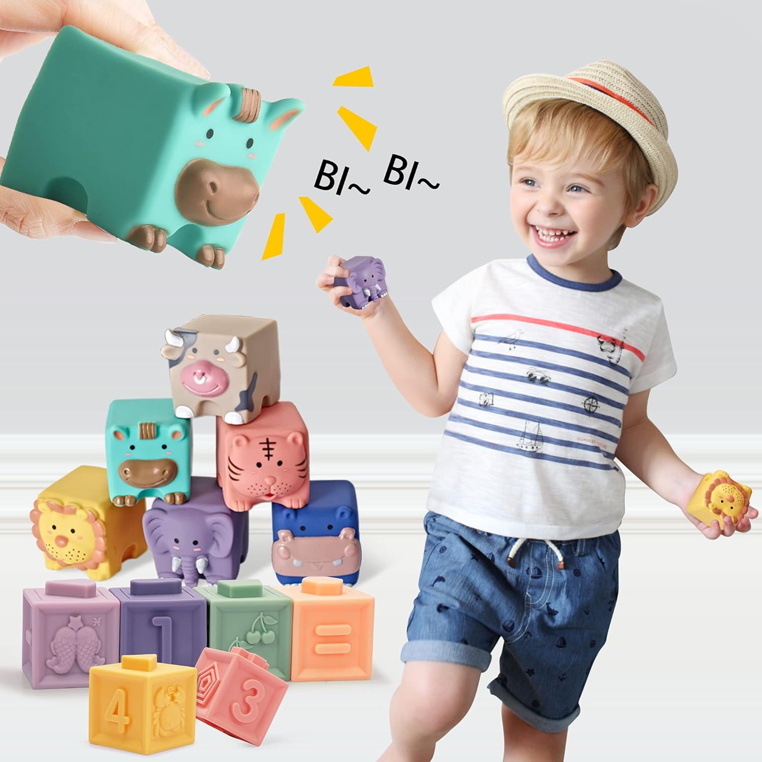 12PCS Soft Stacking Building Blocks