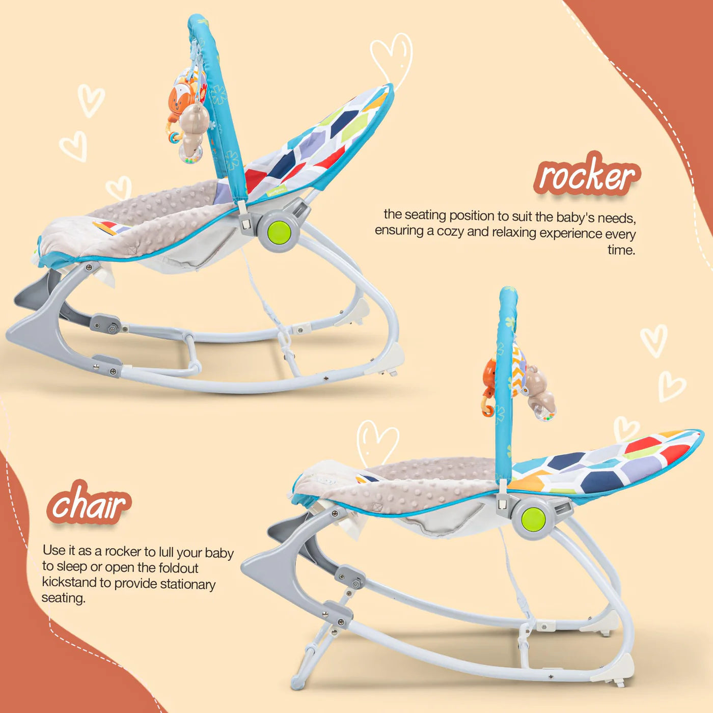 Bella Baby Rocker and Chair ( GREEN )