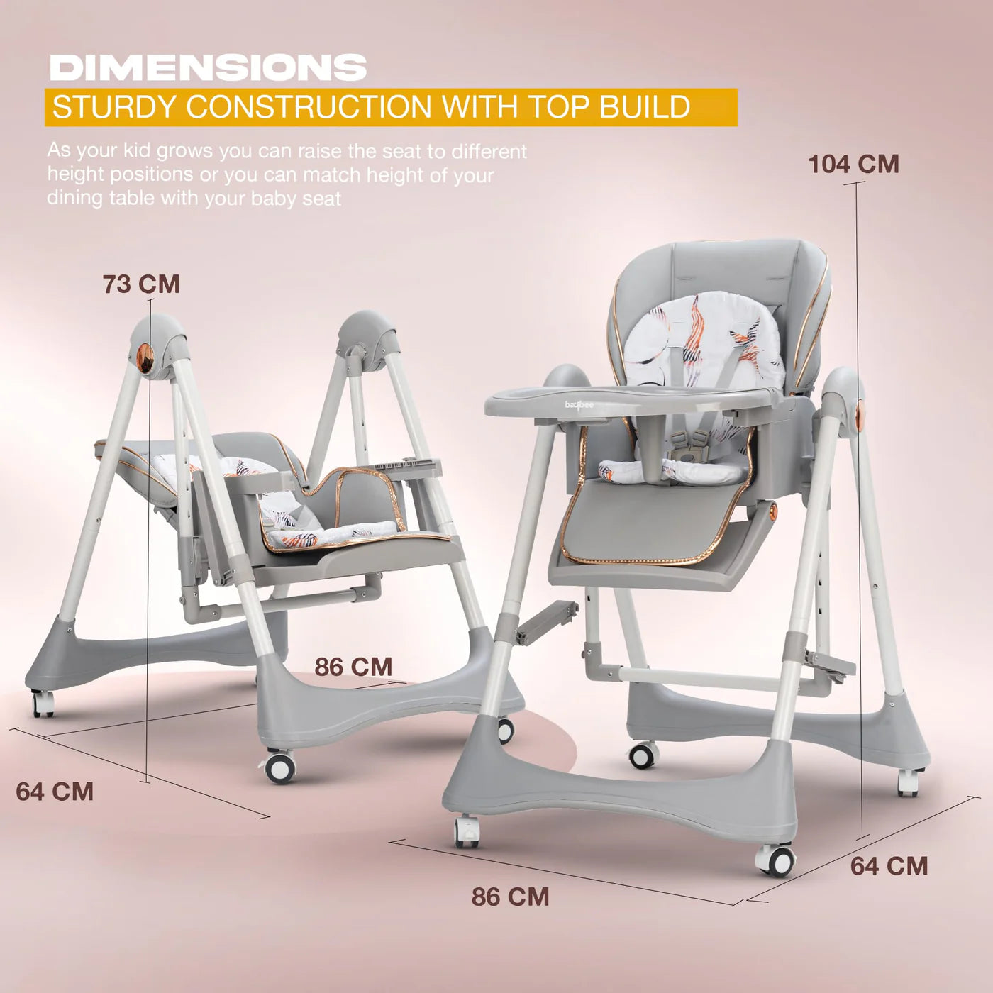 HIGH CHAIR  (GREY)
