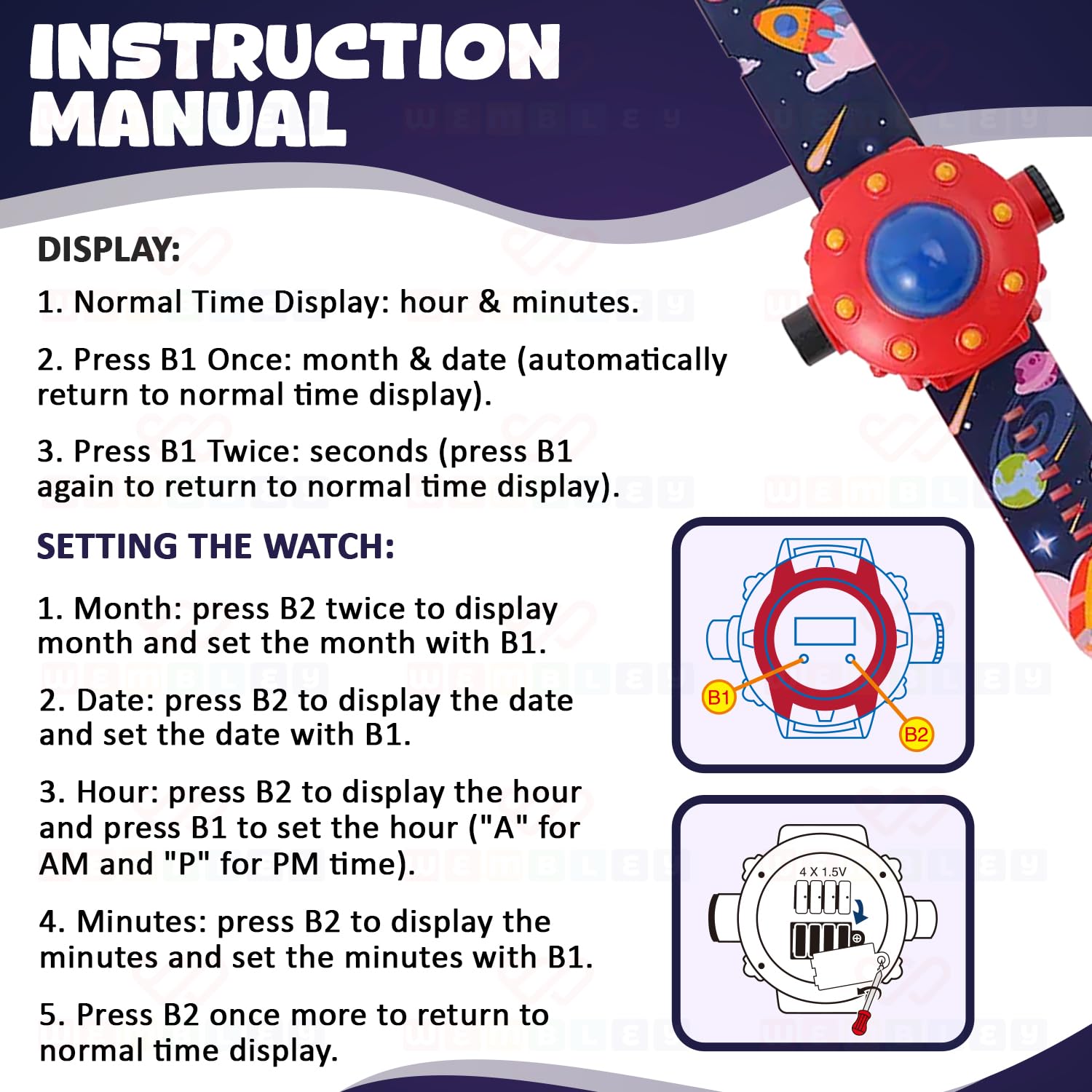 Digital Projector Watch for Kids
