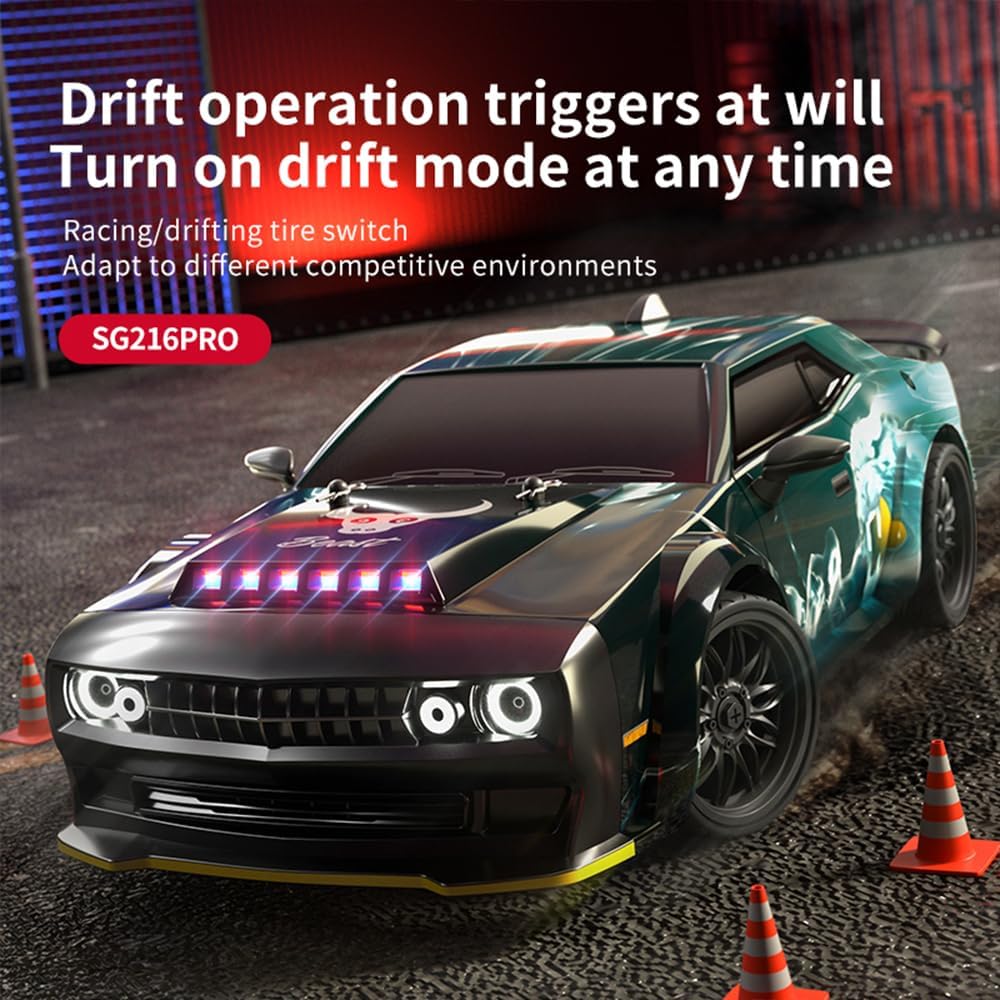 1:16 carbon borstelmotor, met ledlicht, 2,4 GHz 40 km/u, high-speed RC