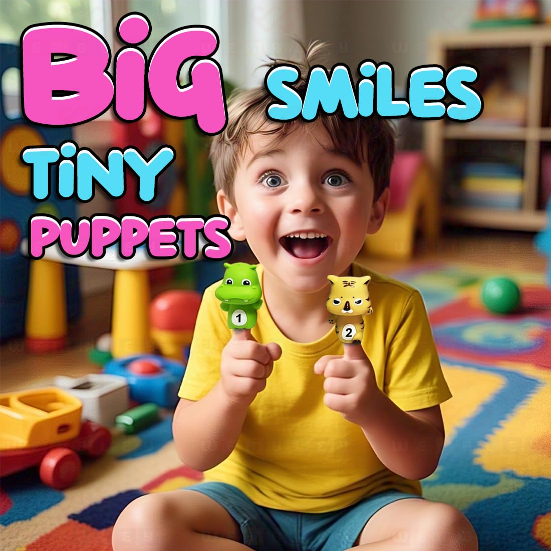 5 Pcs Wild Animal Finger Puppet Toy