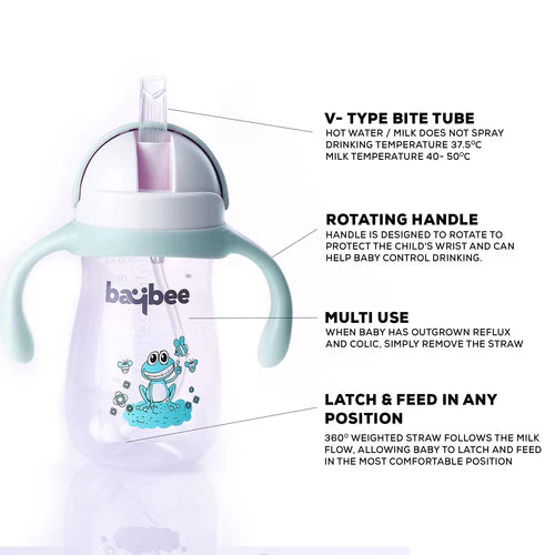 Insulated Filippo Baby Sipper Bottle with Soft Silicone Straw 300 ml