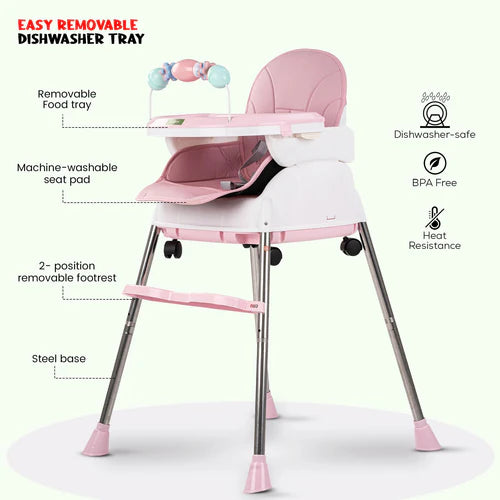Baby High Chair Nora 4 in 1 pink