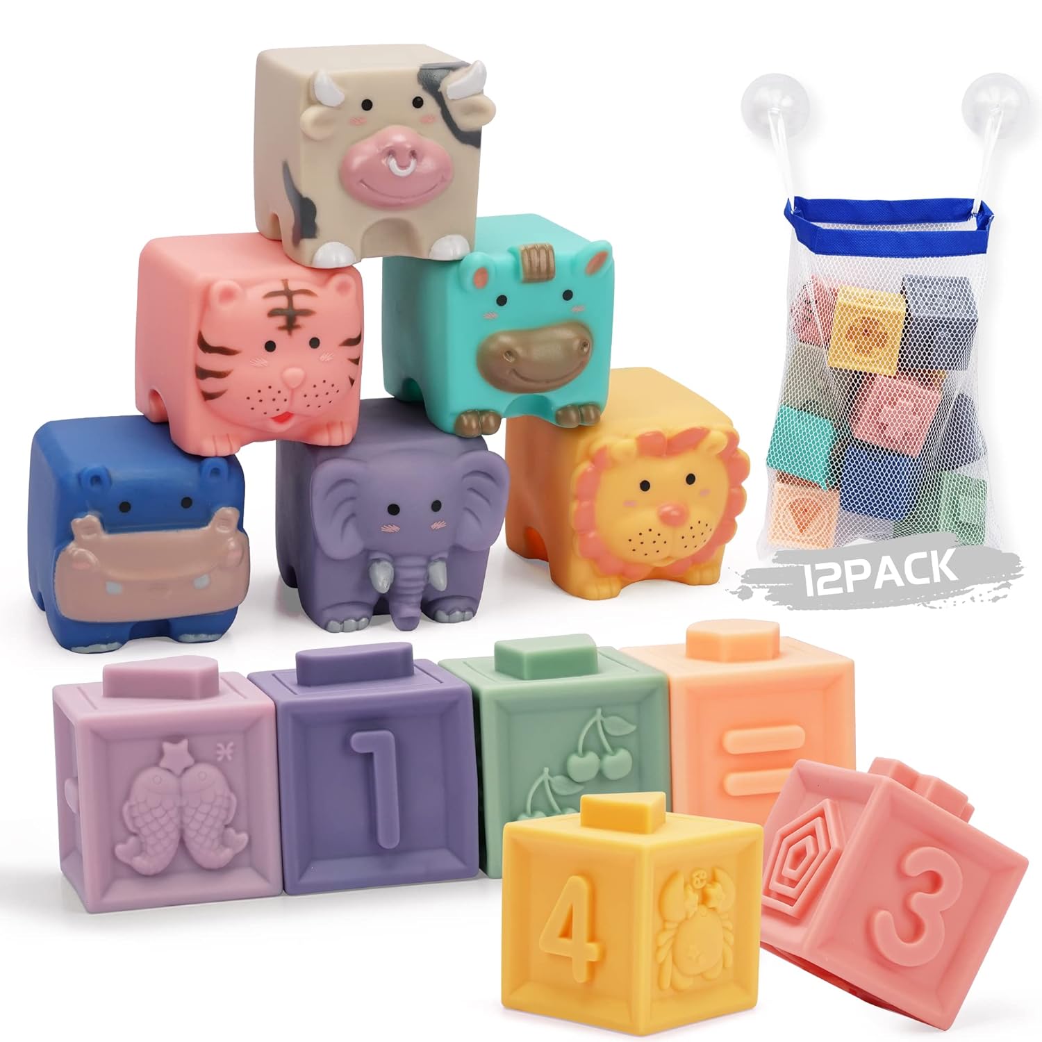 12PCS Soft Stacking Building Blocks