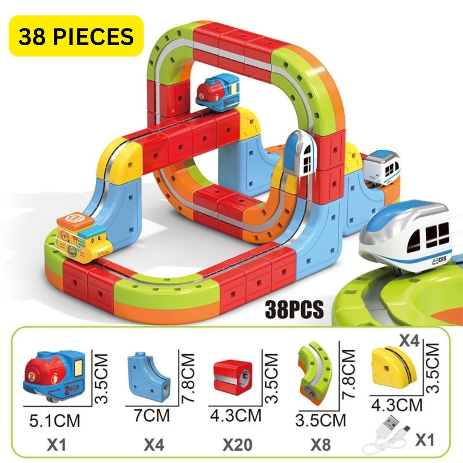 Magnetic Train Set for Kids – (56 Pcs)