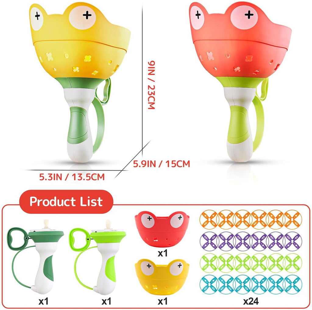 2 Pack Fly Catcher Toys with 28 Flying Discs